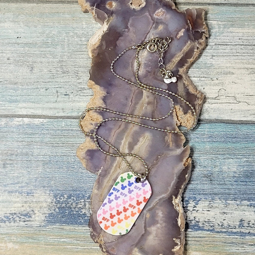 Disney Colorful BFF Tag Necklace